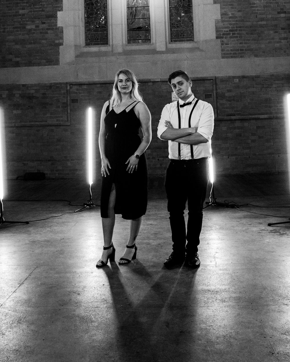 Adrianna Mac duo portrait in a heritage Newcastle venue